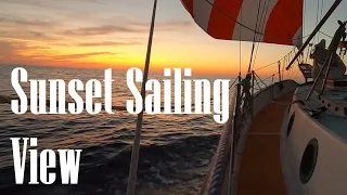 Offshore Sunset Sailing View