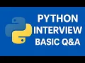Basic Python Interview Questions Answers for Beginners Python Tutorial for Freshers