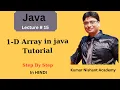 Array in Java Tutorial Single-Dimensional Arrays in Java Part 1 In HINDI 1-D Array in java