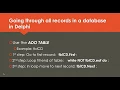 Databases in Delphi - Traversing a table