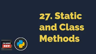 Static and Class Methods Python Tutorials For Beginners