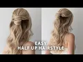 Easy Half Up Half Down Hair Tutorial Prom Bridal Wedding Hairstyle for Medium - Long Hair