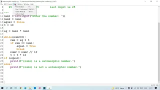 Automorphic Number in Python