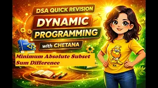 10 Minimum Absolute Subset Sum Difference Partition DP Problem Dynamic Programming