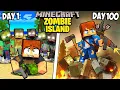 I Survived 100 Days on a ZOMBIE ISLAND in Minecraft