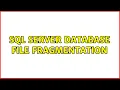 SQL Server database file fragmentation 3 Solutions
