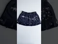 Upcycle rework thrift flip sweatpants into alt rhinestone miniskirt #sewing #upcycling #remake