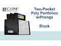 Two-Pocket Heavyweight Poly Portfolio Folder with Prongs Black - C-Line Products