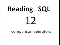 comparison operators SQL Tutorial 12
