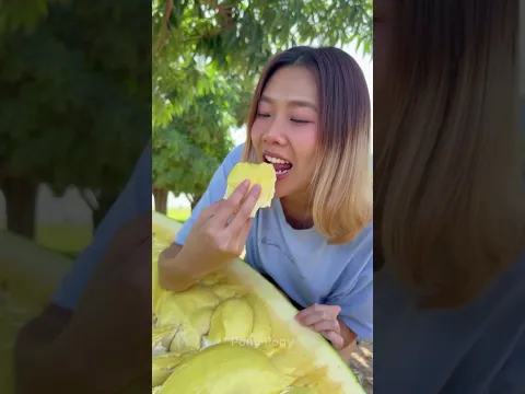 มะม่วงยักษ์ เนื้อทุเรียนหมอนทอง  #fruit #viral #funny #pony #amazing #satisfying