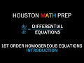 Homogeneous First-Order Differential Equations Introduction