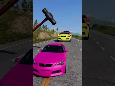 Extreme Giant Hammer Crash Test vs Mini to Giant Cars! 🤯 - BeamNG.Drive