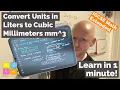 Convert Units in Liters to Cubic Millimeters mm 3 - IGCSE Math Extended Core