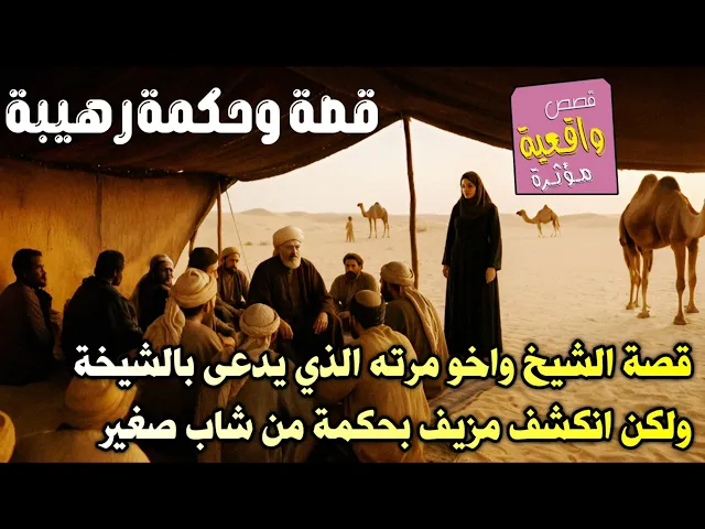 ⁣قصة الشيخ واخو مرته الذي يدعى بالشيخة ولكن انكشف مزيف بحكمة من شاب صغير