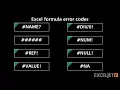 Excel formula error codes and fixes