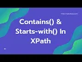 Contains and Starts-with function in XPath How to use contains and starts-with in XPath