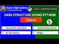 Data Structure Queue in Python Queue Terminology Implementation Application Class 12 CS 083