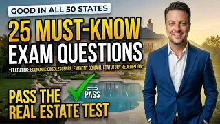 2024 REAL ESTATE EXAM / 25 Must-Know Practice Questions #realestatexam #testquestions #testquestions