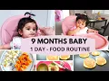 9 MONTHS BABY 1 DAY - FOOD ROUTINE