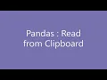 Effortless Data Importing Read from Clipboard with Pandas Python Data Analysis Tutorial