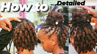 How to Style Loc Knots Flat Barrels with Locked Up Barrel Roll Bun on Long Dreadlocks