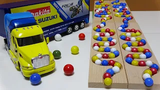 Marble Run Race ☆ HABA Slope & Makita Suzuki Retro Truck