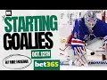 NHL Starting Goalies - Oct 12