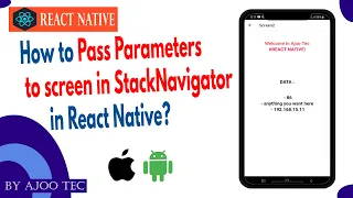 How to Pass Parameters to screen in StackNavigator in react native in Hindi