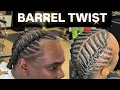 BARREL TWIST TUTORIAL NO LOCS dreads NEEDED
