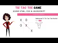 Make Tic Tac Toe Game Using HTML CSS JAVASCRIPT
