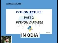 PYTHON FULL COURSE Introduction To Python PART 1 Odia language