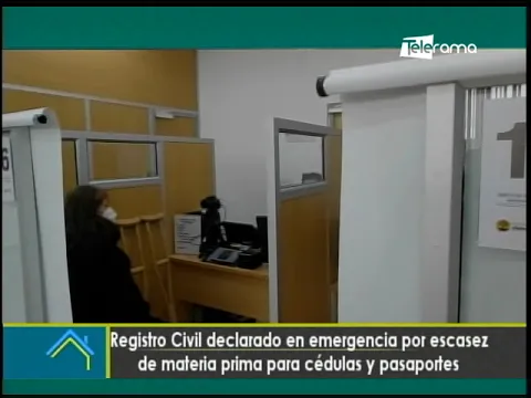 Registro civil declarado en emergencia por escasez de materia prima para cédulas y pasaportes