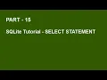 SQLite Tutorial Part 15 - SELECT COLUMNS FROM TABLE
