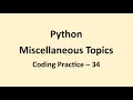 Coding Practice 34 Miscellaneous Topics Python NxtWave CCBPP