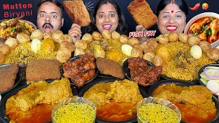 SPICY MUTTON BIRYANI & CHICKEN CHAAP with LOLIPOP EXTRA GRAVY EATING CHALLENGE ASMR MUKBANG