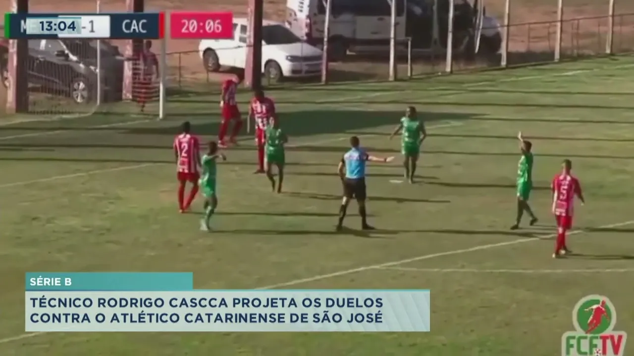 Série B: técnico Rodrigo Cascca projeta os duelos contra o Atlético Catarinense de São José