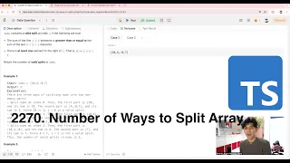 LeetCode 2270 - Number of Ways to Split Array Typescript Solution
