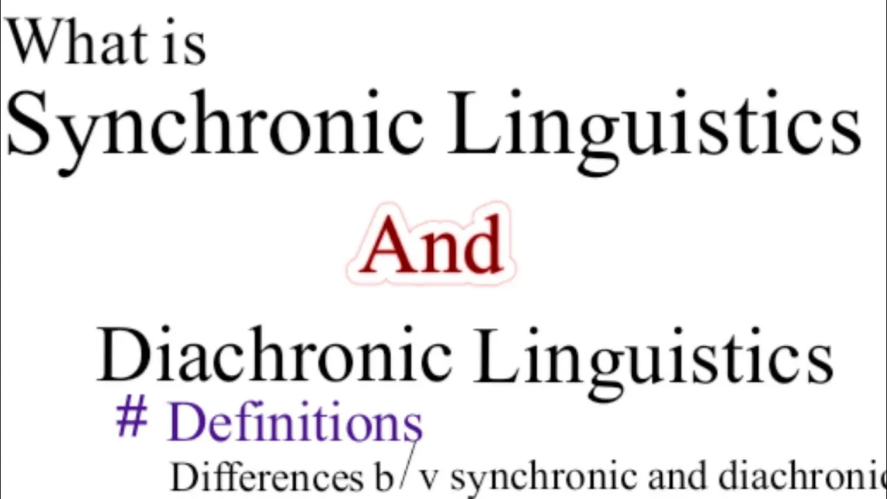 What is Synchronic and diachronic linguistics? #synchronic #synchronic Vs diachronic linguistics