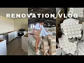 renovation vlog the best curtains from amazon new bathroom vanity kitchen updates grocery haul