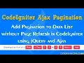 Ajax Pagination in CodeIgniter Framework