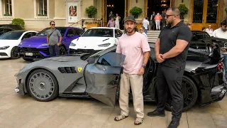 ARAB PRINCE arriving with BODYGUARDS in his MANSORY FERRARI at Casino de Monaco!!
