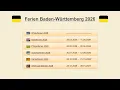 Ferien Baden Wurttemberg 2026