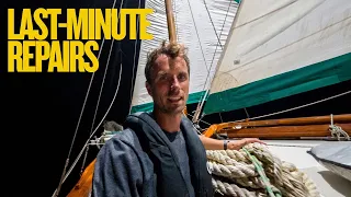 Sailing Fully Rigged at Night After Emergency Repairs — Sailing Yabá