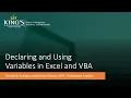 VBA Tutorial 6 Declaring and Using Variables in Excel VBA