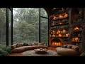 Download Lagu Jazz Relaxing Music - Rainy Day at Cozy House Inside Forest with Gentle Rain, Fireplace Sounds 🌧️🔥