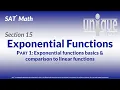 SAT Math 15 Exponential Functions Part 1 Exponential functions basics linear vs exponential