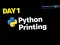Day 1 Of Learning Python Print Function