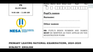 P6 ENGLISH National Examination 2024-2025 NESA EXAM Correction