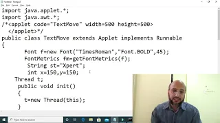 GUI Programming Applet Graphics Thread String Text Rotation Movement