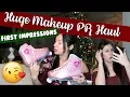 HUGE MAKEUP PR HAUL FIRST IMPRESSIONS TOO FACED URBAN DECAY SMASHBOX MORE Vlogmas Day 16